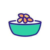 almond dish ingredient icon vector outline illustration