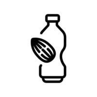 ilustración de contorno de vector de icono de botella de aceite de almendras