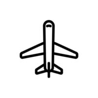 Passenger plane icon vector. Isolated contour symbol illustration vector