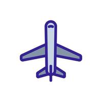 Passenger plane icon vector. Isolated contour symbol illustration vector