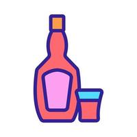 ilustración de contorno de vector de icono de vidrio de botella de vodka