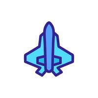 military aircraft icon vector. Isolated contour symbol illustration