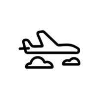 Plane in the sky icon vector. Isolated contour symbol illustration vector