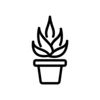 agave in home pot icon vector outline illustration