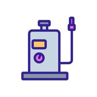 vertical air compressor with safety indicator icon vector outline illustration