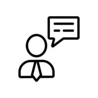 Advice dispatcher a fellow vector icon. Isolated contour symbol illustration