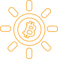 diseño de símbolo de signo de icono de bitcoin png