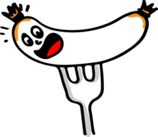 sinal de ícone de emoção de desenho animado de personagem de salsicha bonito