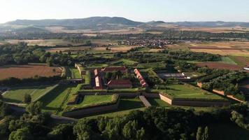Aerial view - orbiting fortress Terezin video