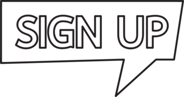 design de sinal de botão de inscrição png