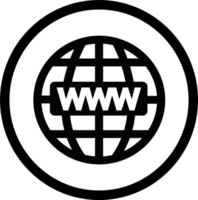 diseño de símbolo de signo de icono de world wide web png