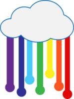 Regenbogen mit Wolkensymbol Zeichen Symboldesign png
