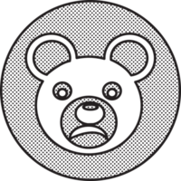 design de símbolo de sinal de ícone de urso png