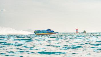 CHONBURI, THAILAND-NOVEMBER 26, 2017 F1 boat in Bangsaen Power Boat 2017 at Bangsaen beach in Thailand photo