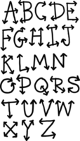 hand getekend alfabet handschrift belettering kalligrafie lettertype pictogram teken symbool ontwerp png