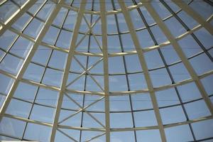 Dome is made of glass. Architecture details. Roof is in shape of sphere. photo