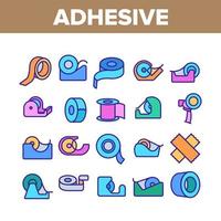 Adhesive Tape Scotch Collection Icons Set Vector