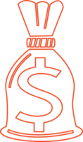 diseño de signo de dinero de icono de dólar png