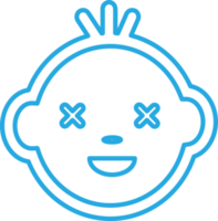 diseño de signo de icono de emoción de cara de bebé png