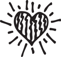 diseño de símbolo de signo de icono de corazón dibujado a mano png