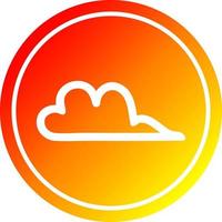 weather cloud circular in hot gradient spectrum vector