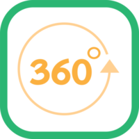 360 Degree icon sign symbol design png