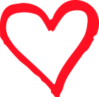 diseño de signo de icono de corazón dibujado a mano png