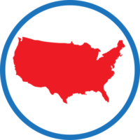 USA map icon sign symbol design png