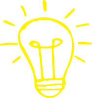 Drawing light bulb icon sign symbol design png