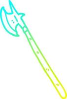 cold gradient line drawing cartoon medieval weapon vector