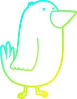 cold gradient line drawing cartoon bird vector
