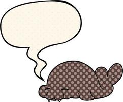 cartoon seal and speech bubble in comic book style vector