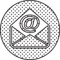 design de símbolo de sinal de ícone de e-mail e correio png