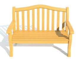 wooden garden park bench 3d render illustration photo