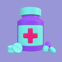 Stylized 3D Medicine Front View photo