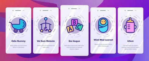 Baby Toys And Elements Vector Onboarding