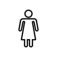 Women s toilet icon vector. Isolated contour symbol illustration vector