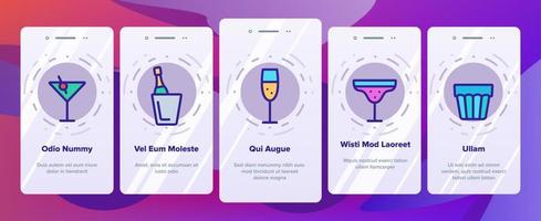 Alcohol Drink Elements Vector Onboarding