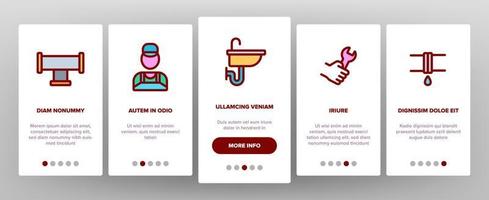 Plumbing Color Elements Vector Onboarding