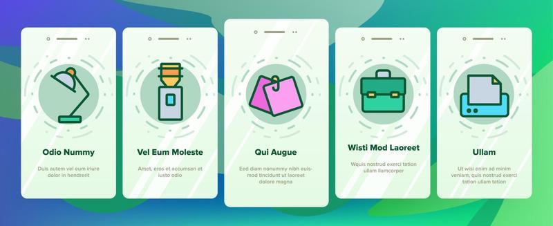 Office Job Color Elements Vector Onboarding