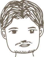 les gens font face à l'icône avatar main dessiner png