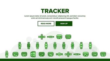 Collection Watch Tracker Elements Icons Set Vector