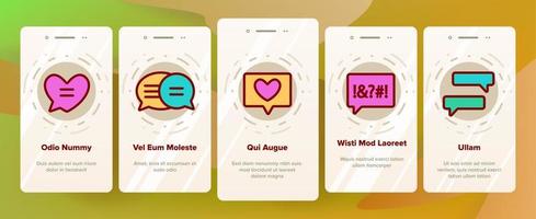 Color Different SMS Message Vector Onboarding