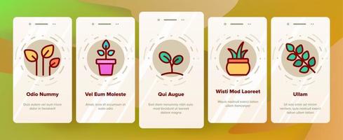 Color Different Plants Sign Vector Onboarding