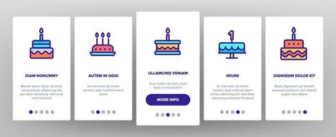 Color Birthday Cake Onboarding Vector