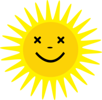 ícone do sol emoção dos desenhos animados sinal símbolo design png