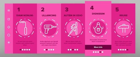 Welding Equipment Linear Icons Vector Onboarding