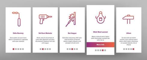 Welding Equipment Linear Icons Vector Onboarding