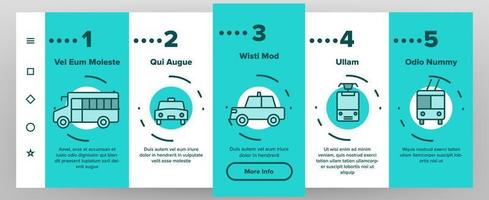 Color Public Transport And Vehicle Vector Onboarding