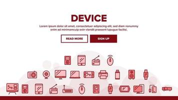 Collection Different Devices Sign Icons Set Vector